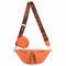 OBC Damen Tasche Brusttasche Crossbody Umhängetasche Handytasche Hüfttasche Cross-Over Bodybag Schultertasche Bauchtasche Gürteltasche Messenger-Tasche Leder Optik Orange