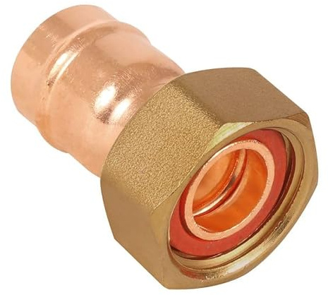 15mm x 1/2 Inch Solder Ring Straight Tap Connector - Bag of 2