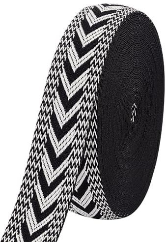 PH PandaHall Cinta de poliéster a rayas de 10 yardas de ancho de 1 pulgada de ancho, cinta de flecha, cinta de algodón a rayas, cinta de sarga para mochilas, bolsos, ropa, cinturón, sombreros