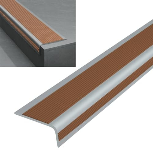Nez De Marche Profilé D'Escalier, Garniture De Bord De Terrasse D'Escalier En Forme De L, Garniture De Bord De Nez De Marche, AntidéRapant Nez De Marche Profilé D'Escalier, En Caoutchouc PVC(Grayish b