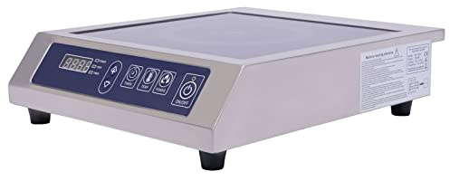 Placa de inducción individual, placa de inducción de 10 velocidades de temperatura, 11 engranajes de potencia, placa de cocción portátil para cocina, ajuste de tiempo de calentamiento 24H