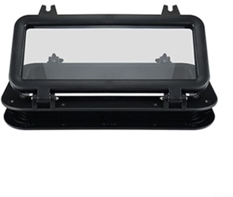 Zilimontt Lucarne de toit rectangulaire pour fenêtre de 40 x 20 cm, verre acrylique avec cadre en alliage d'aluminium, résistant aux UV, étanche, ventilé et pare-soleil pour caravane