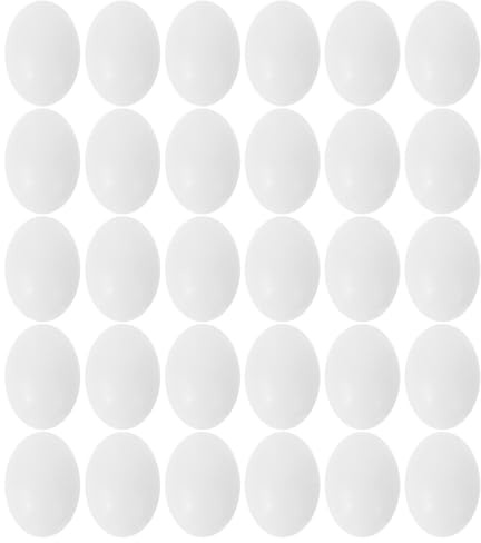 Levemolo 30 pièces Lot de Œufs Pigeons Plastique Solides Réalistes Anti-Reproduction Remplacement pour Contrôler la Ponte et Stabiliser Humeur des Oiseaux
