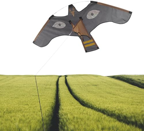 Cometa Falcon Scarer - Patrón de ala realista, fuerte vuelo por viento, marco ligero y duradero, pantalla de movimiento realista | Solución antipájaros para la protección del puerto deportivo del