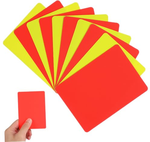 OFFSCH Set 10 Carte Arbitro Calcio Rosso e Giallo in PVC Leggere per Partite di Calcio Uso Professionale Arbitri