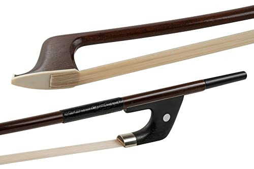 GEWA Arco de bajo Massaranduba para estudiantes, barra redonda, mejor calidad, con sello Jaeger, modelo alemán para contrabajo 1/2, fabricado en Alemania