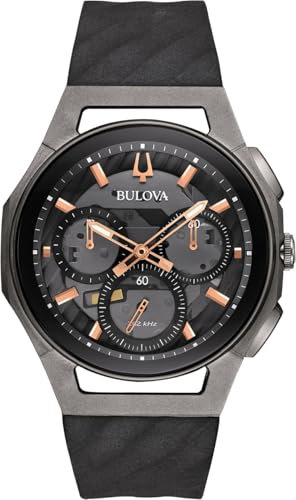 Bulova Herren Analog Automatik Uhr mit Silikon Armband 98A162