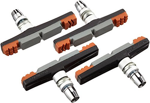 XLC Unisex – Erwachsene Bremsschuhe Cartridge V-Brake BS-V10 4er Set 72 mm Bremssch, Schwarz, rot, grün