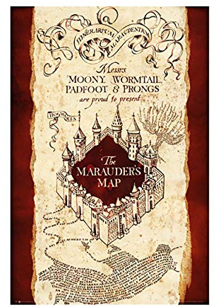 GB eye Harry Potter Marauder's Map 61 x 91,5 cm / 24,2 x 35,8 Zoll Maxi-Poster – Gerollt geliefert – Kunstposter – Wandposter – Poster & Drucke | Harry Potter Merchandising