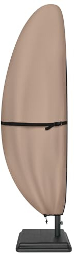 ULTCOVER Patio Parasol 600D Waterproof Outdoor Offset Banana Style Umbrella Cover - Fits Cantilever Offset Umbrella 7.5-11.5 Feet