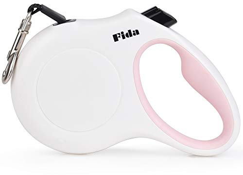 Fida Retractable Dog Leash X-Small Breed, 10 ft Durable Pet Walking Leash for Extra Small Dogs/Cats/Small Animals up to 18 lbs, 360° Tangle Free, White