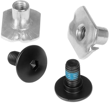 Powerslide Inline Skate Ersatzteil Cuff Schraube + Gewinde-Gegenstück, schwarz, für Next Skates, 1 Set