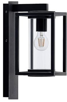 Lucande Outdoor Wall Light Ferda dimmable (Modern) in Black Made of Aluminium (1 Light Source, E27) from Wall lamp for Exterior/Interior Walls House Terrace und Balcony