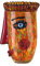 GILDE GLAS art Deko Vase - Vase Gesicht - Moderne Deko - Designvase - H 30 cm, Orange