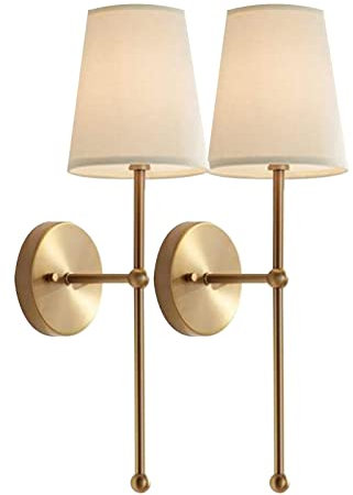 DCOC Wall Lights Battery Operated Sconce Set of 2,not Hardwired Fixture,Battery Powered Wall Sconce with Remote Dimmable Light Bulb,Easy to Install Not Wires,for Bedroom, Lounge, Farmhouse