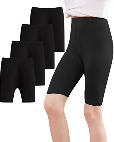 Adorel Girls Cycling Shorts Pe Dance Gym Modesty Pack of 4 Black 10-11 Years (Manufacturer Size: 160)