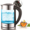 Glas Wasserkocher 1,7 Liter | 100% BPA FREI | 2200 Watt | LED Beleuchtung im Farbwechsel | Warmhaltefunktion | Edelstahl mit Temperaturwahl | Teekocher | Temperatureinstellung (60°C-100°C)