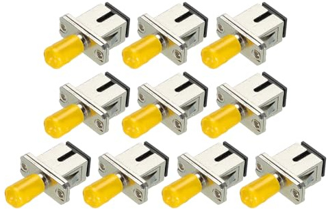 QUARKZMAN St-Sc/Upc fiberoptisk adapter med fläns, Simplex-adapter med ett läge, St-Sc/Upc, för Internet-nätverkskontakt, 10 stycken