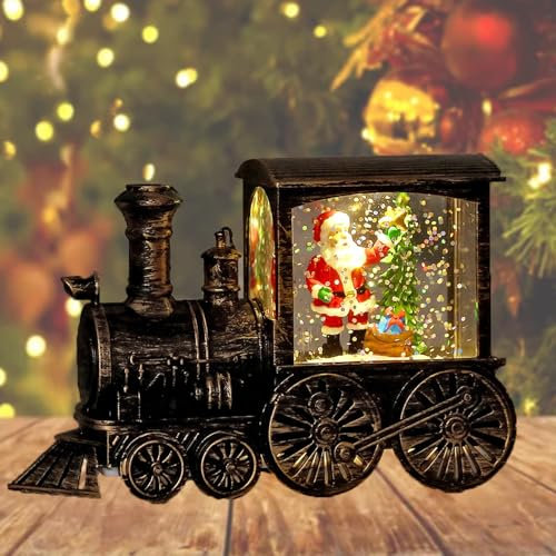 Weihnachts Schneekugel Laterne, Weihnachtsdekoration LED Vintage Weihnachten Wasser glitzernde Verschneiter Globus Nachtlicht, Geschenk für Weihnachtsfeier, Tischplatte, Heimdekoration