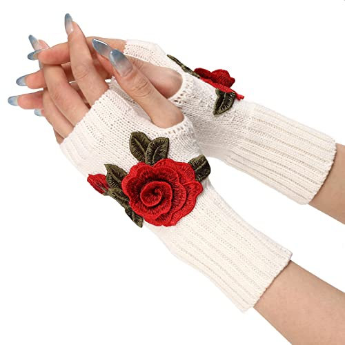 YCBMINGCAN Damen Handschuhe Winter Damen Pulswärmer Winter Damen Pulswärmer Halb Fingerlose Fäustlinge Stulpen Fingerlose Armstulpen Für Weihnachten/Geburtstagsgeschenk