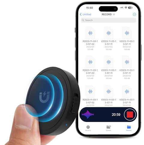132 G (9 800 timmar) röstaktiverad inspelare – Elasound röstinspelare med AI-intelligent trippel brusreducering, bärbar ljudinspelare för arbete, föreläsningar, möten 【100 H kontinuerlig