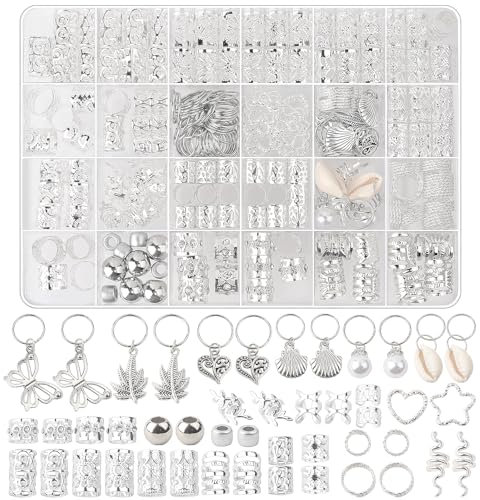 236 Stück Dreadlocks Schmuck, Haarspiralen Clips, Dreadlocks Zubehör, Schmuck Haarspiralen Clips, Eine Vielzahl von Modestilen, zum Schmücken von Damen- Und Herrenhaaren