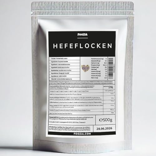 HEFEFLOCKEN 500g - Nutritional Yeast Nährhefe Glutenfrei Vegan Koch & Back Qualität Hefe aus Deutschland von Foozia