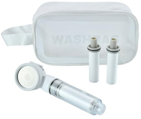 Handheld Showerhead with Built in Filter Travel Friendly Shower Water Purified Head Softens Hard Water