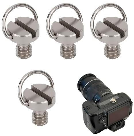 Lot de 4 vis en aluminium à fermeture rapide pour appareil photo, trépied, accessoires photo 10 mm, aspect métal, inoxydable, montage facile grâce au filetage de précision