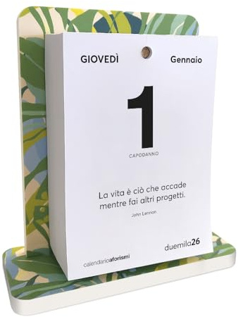 Calendario da Scrivania 2026 Aforismi Motivazionali | Fogli a Strappo con Citazioni Filosofiche | Base Forex Montata | Idea Regalo | Q&B Grafiche® (2026, LEAF - 1 Pezzo)