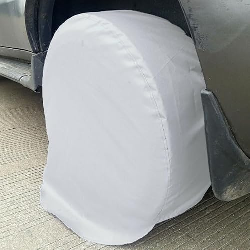 Pumixiy Lot de 4 housses de protection de roue en tissu Oxford avec doublure en polyester pour voiture, camping-car, camion, remorque de 68,6 à 73,6 cm, protection solaire anti-poussière