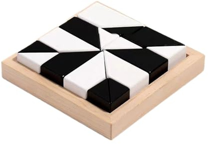 Cube Puzzle with Storage Tray | Hiding Building Puzzle Block Toy - Desktop Table Games Stocking Stuffers Early Education Jigsaw for Daughter Son Boys Children Toddler Girls