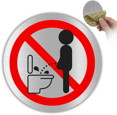 LEIASA | Señal No Orinar de Pie - Ø 10 cm - Aluminio - Orina Sentado Baño