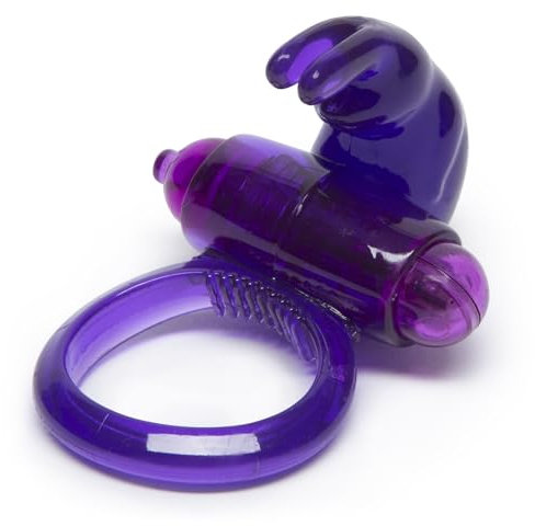 Lovehoney Rabbit Vibrating Cock Ring - Stretchy Penis Ring - Single Speed Adult Toys for Couples Sex - Purple