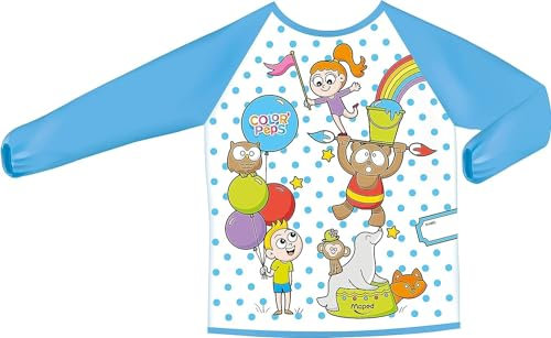 Maped Color'Peps Tablier de Protection pour Enfant de 18 mois à 5 ans - Peinture et Loisir Créatif - Imperméable et Nettoyage Facile - Motif Fille et Garçon