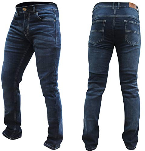 Bikers Gear Australia Jeans da Moto Moderni e Comodi, Elasticizzati, Foderati, protettivi, con Protezione CE 1621-1, Blu Slavato (42)
