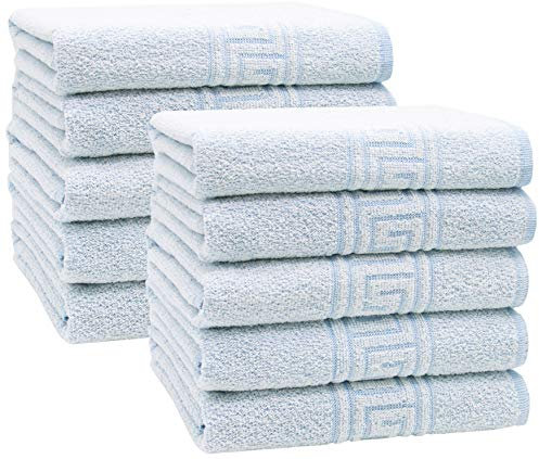 ZOLLNER 10er Set Handtücher, ca. 50x100 cm, Baumwollmix, 340g/qm, blau
