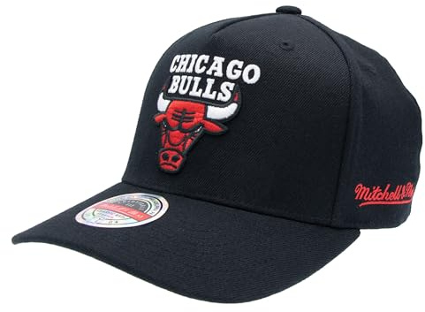 Mitchell & Ness NBA Classic Red Curved Eazy Snapback Caps Black