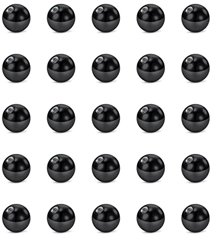 Crdifu 25 uds bolas de perforación negro 3mm 16G bola de tornillo de repuesto de acero inoxidable para Piercing de hélice de labio septum Labret