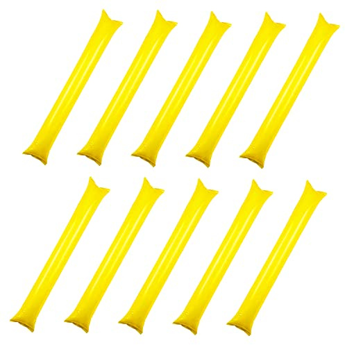 UBIOER 48 PCS Thunder Sticks Cheering Sticks Thicken Bam Bam Cheerleading Noise Makers Balloons for Sporting Events Dance Basketball Football Game Party (Yellow)