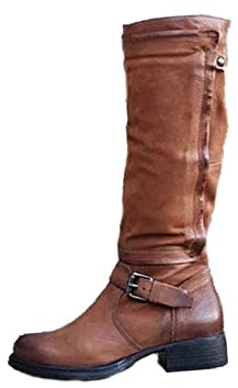 NUSGEAR 2023 Botas Altas Para Mujer, Planas Por Encima de la Rodilla, Muslo Invierno Otoño, Jinete, Tacón Bajo, Vintage, Nieve, Moda Casual Fiesta Cómoda Zapatos