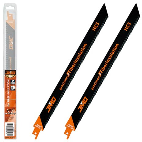 JMD 2 Stück S1213AWP 300mm Dämmstoffmesser, Sägeblatt für Dämmstoffsäge, Säbelsägeblatter zum Schneiden von Faserisolierung Weiche Materialien