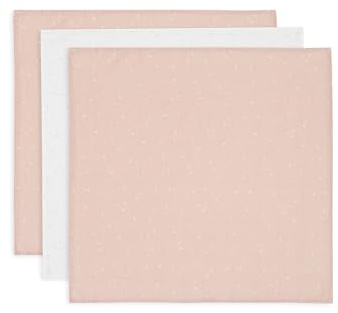 Jollein muslinduk baby – twinkling, vild ros – 3-pack – 70 x 70 cm – 100% bomull – spottdukar baby – OEKO-TEX certifierad