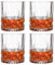 Hylruu Crystal Whiskey Glasses, 300ml Set of 4 Lead Free Hand Blown Crystal, Perfect for Scotch, Bourbon, Manhattans, Old Fashioned's, Cocktails(Diamond)