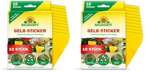 Neudorff Gelbsticker gegen kleine Fliegende Schädlinge wie Trauermücken, insektizid frei, geruchlos, 10 Stück (2er Pack), Schwarz