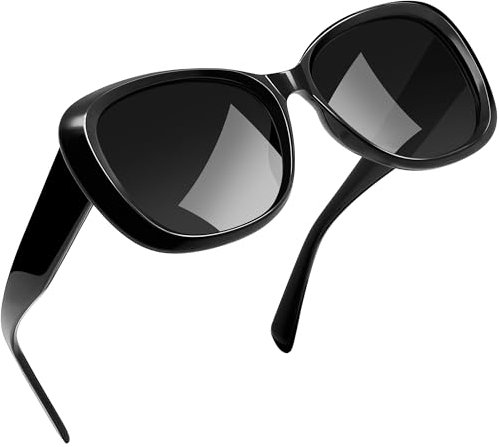 Joopin Acetat Große Sonnenbrille Damen Elegant Modische Butterfly Design und Polarisierte Sonnenbrillen Cat-Eye UV400 mit TR90 Rahmen zum Reisen und Fahren (Schwarz)