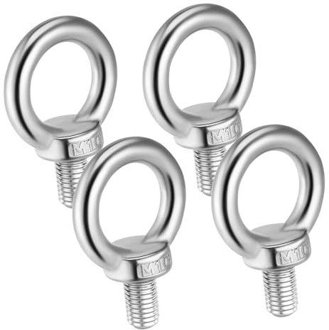 Hoement 4 piezas Pernos de Anillo de Acero Inoxidable de Pequeños Compactos para Carga Pesada Elevación y Fijación de Cuerdas Proyectos Marinos y Exteriores