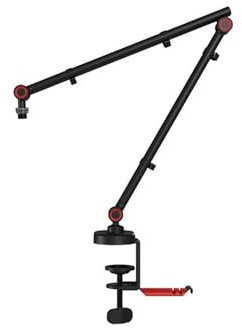 Genesis Thulium 500 mikrofonarm – spelstil och streamingkvalitet, universellt kompatibel med 99 % mikrofoner, kan belastas upp till 1 kg, justerbar, med 5/8 tum och 1/4-tums adapter, kabelklämmor och