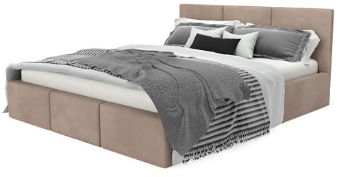Muralo Polsterbett 180x200 cm mit Bettkasten - Beige