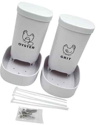 Uqezagpa Poultry Feeder For Chicken Shell And Grit With Easy Clean Design Stable Base For Pocket Farms Stable Chicken Feeding Container